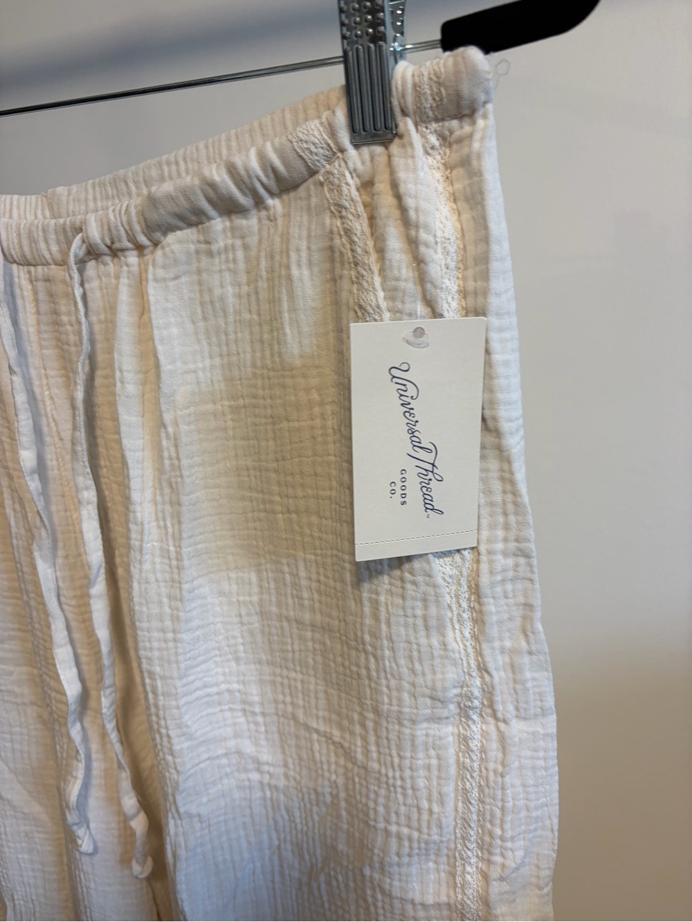 Universal Thread Cream Drawstring Wide-Leg Pants - Picture 2 of 7